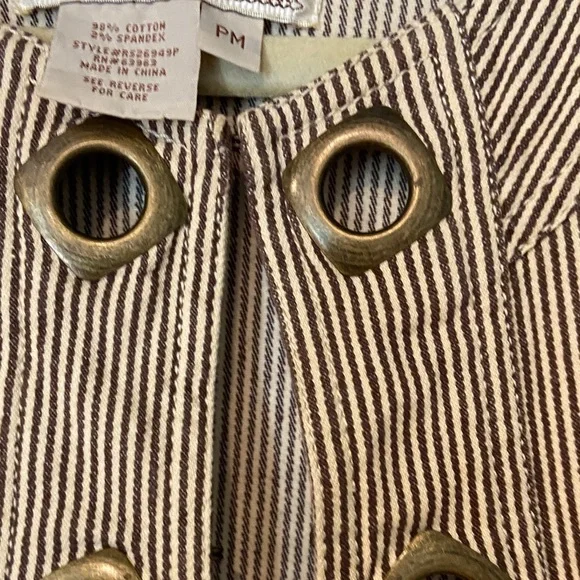 AMX Striped Brown Women's Jacket Medium Petite - Picture 3 of 8